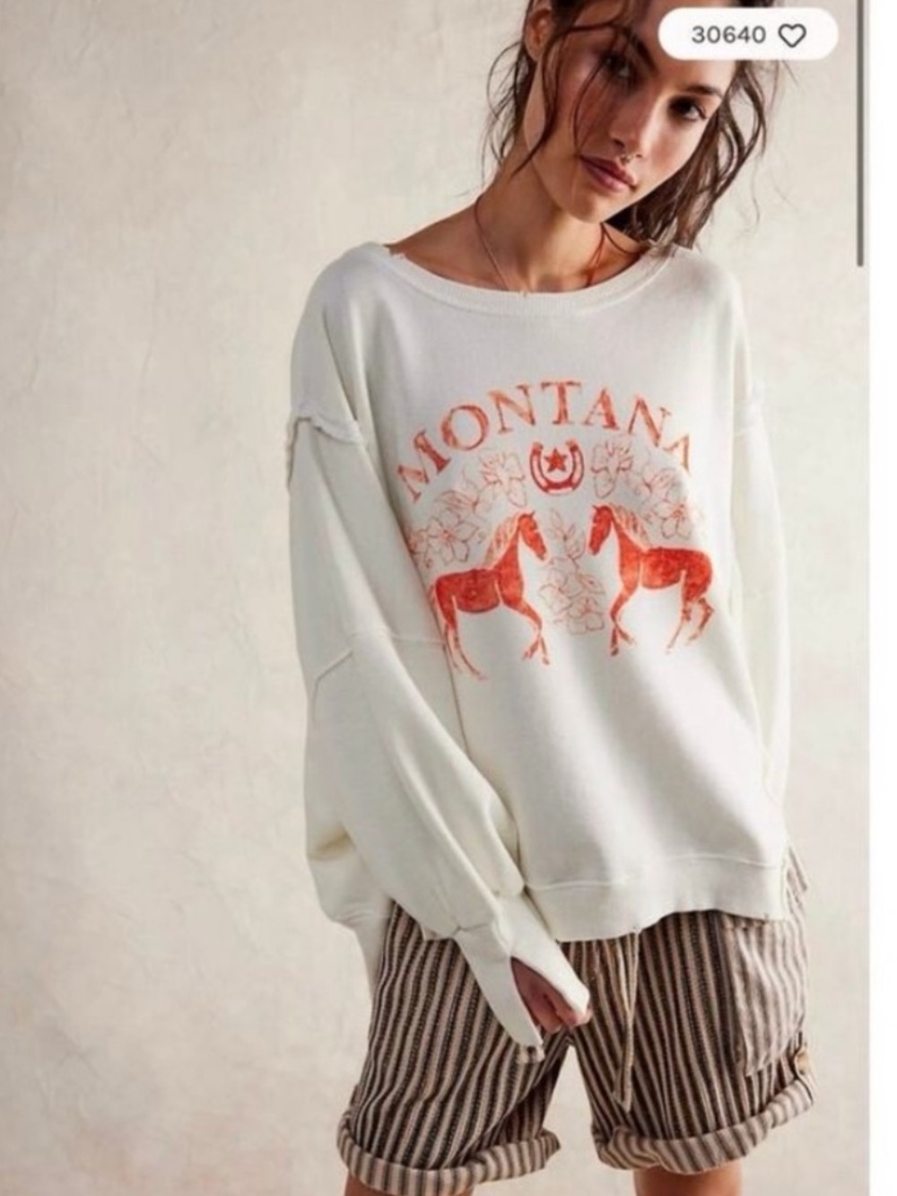 WE THE FREE Graphic Montana Horses Camden Pullover Size Large New with Tag - Picture 10 of 14